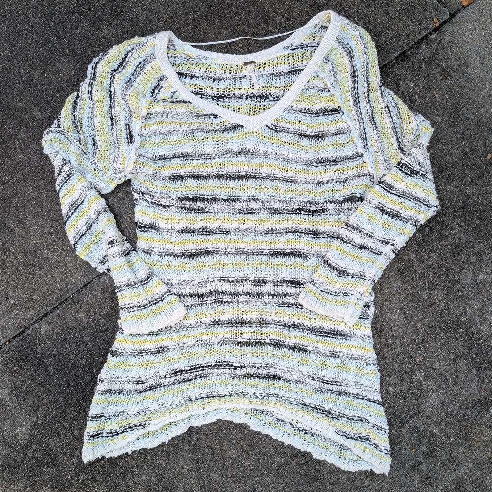 Free People Multicolor Textured Sweater
